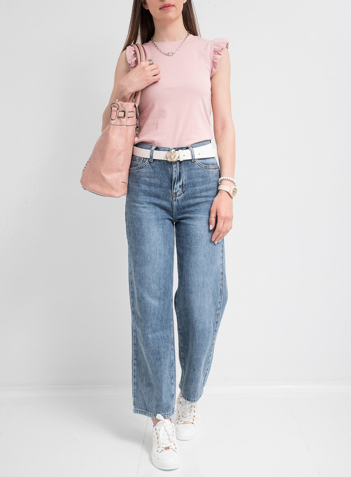JEAN MOM FIT WIDE LEG
