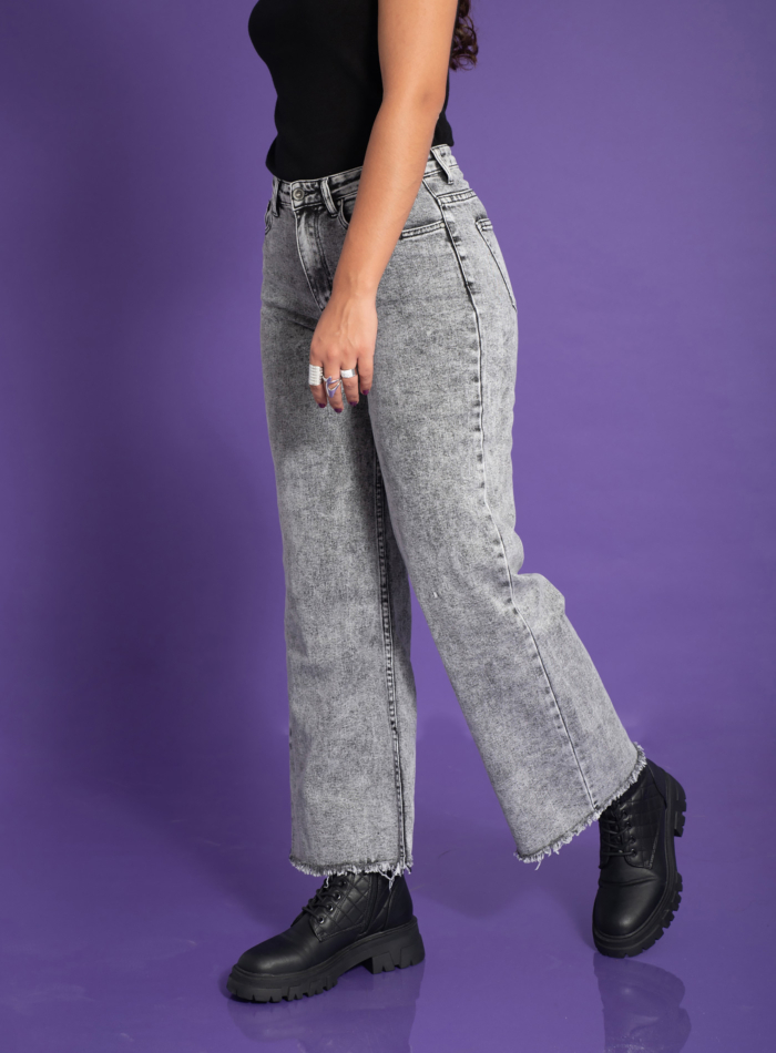 JEAN GREY WIDE LEG CROPPED