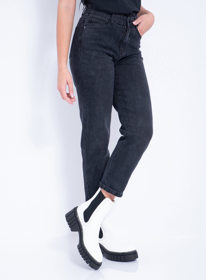 JEAN ΨΗΛΟΜΕΣΟ MOM FIT ΜΕ ΛΑΣΤΙΧΟ ΜΕΣΗ