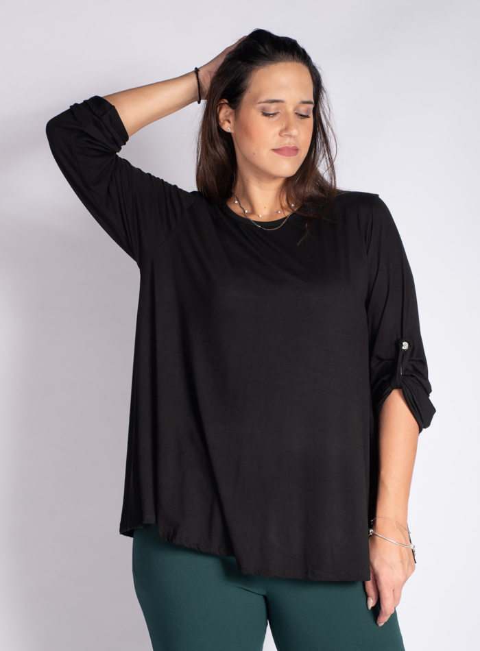 ΜΠΛΟΥΖΑ VISCOSE ΜΕ ΓΥΡΙΣΜΑ ΜΑΝΙΚΙ